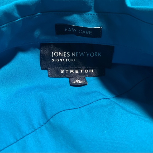 Jones New York Turquoise Button Down Blouse - Picture 9 of 9